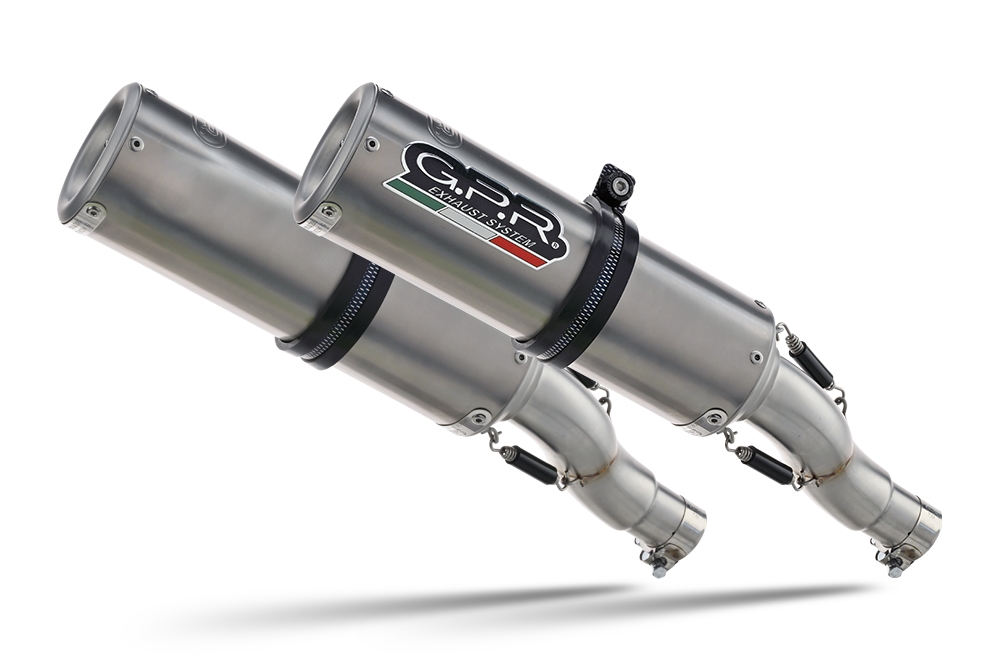 Escape compatível com Aprilia Rsv 1000 R Factory 2006-2010, M3 Titanium Natural, Par de silenciosos de escape homologadas, com db killer removível e tubos de ligação específicos 