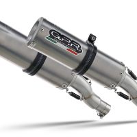 Escape compatível com Aprilia Rsv 1000 R Factory 2006-2010, M3 Titanium Natural, Par de silenciosos de escape homologadas, com db killer removível e tubos de ligação específicos 