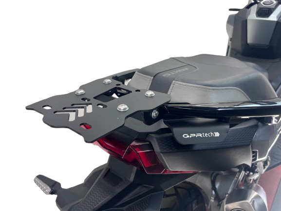 Top case maletas GPR TECH compatível com Sym ADX TG 400 2024/2026 e5 Plus Top Case Alpi-Tech em alumínio, cor prata com placa específica incluída Capacidade Litros 35