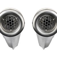 Escape compatível com Royal Enfield Interceptor 650 2021-2025, Powercone Evo, Par de terminais de exaustão aprovados, com db killer removível, catalisadores e tubo de conexão específico 