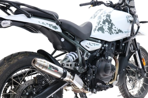 Escape compatível com Royal Enfield Himalayan 450 2024-2025, Deeptone Inox, Escape legal, homologado, silenciador com db killer removível e tubo de ligação específico 