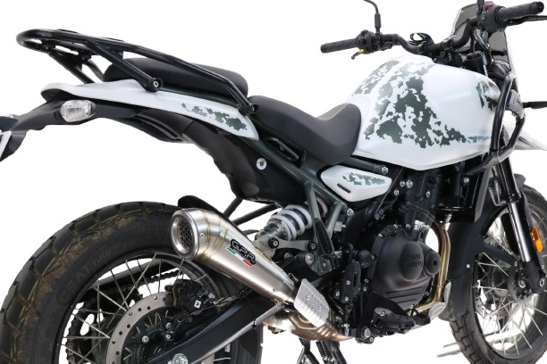 Escape compatível com Royal Enfield Guerrilla 450 2024-2025, Powercone Evo, Escape legal, homologado, silenciador com db killer removível e tubo de ligação específico 
