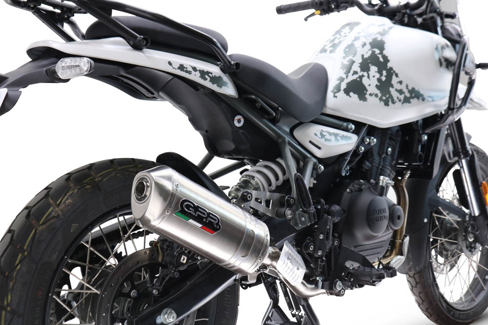 GPR escape compatível com  Royal Enfield Guerrilla 450  2024-2025, Satinox, Escape legal, homologado, silenciador com db killer removível e tubo de ligação específico 