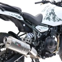 GPR escape compatível com Royal Enfield Guerrilla 450  2024-2025,Dune Triovale Titanio,Escape legal, homologado, silenciador com db killer removível e tubo de ligação específico 