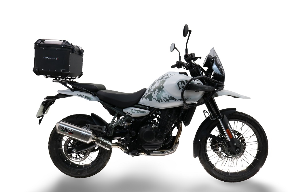 Top case maletas GPR TECH compatível com Royal Enfield Himalayan 450 2024/2025 e5 Plus Top Case Alpi-Tech em alumínio, cor preta com placa específica incluída Capacidade Litros 35