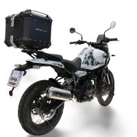 Top case maletas GPR TECH compatível com Royal Enfield Himalayan 450 2024/2025 e5 Plus Top Case Alpi-Tech em alumínio, cor preta com placa específica incluída Capacidade Litros 35
