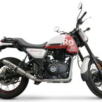 GPR escape compatível com  Royal Enfield Scram 411 2022-2024, Deeptone Inox, Sistema racing Silencioso com tubo de ligação 