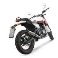 GPR escape compatível com  Royal Enfield Scram 411 2022-2024, Deeptone Inox, Sistema racing Silencioso com tubo de ligação 