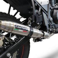 GPR escape compatível com  Royal Enfield Scram 411 2022-2024, Deeptone Inox, Sistema racing Silencioso com tubo de ligação 