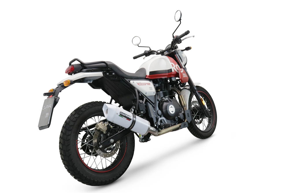 Escape compatível com Royal Enfield Scram 411 2022-2024, Albus Evo4, Escape legal, aprovado, com db killer removível, tubo de conexão e conversor catalítico 