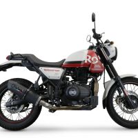 Escape compatível com Royal Enfield Scram 411 2022-2024, Furore Nero, Sistema racing Silencioso com tubo de ligação 