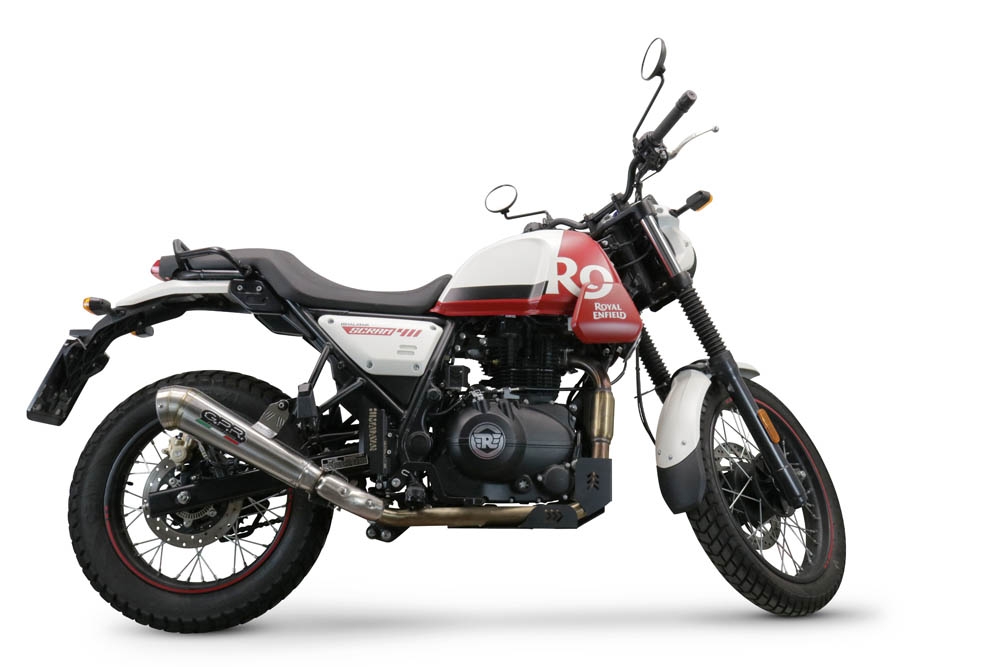 Escape compatível com Royal Enfield Scram 411 2022-2024, Powercone Evo, Escape legal, homologado, silenciador com catalisador, db killer removível e tubo de ligação específico 