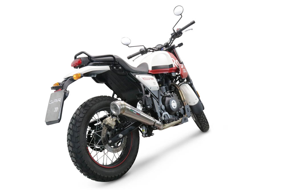 Escape compatível com Royal Enfield Scram 411 2022-2024, Powercone Evo, Escape legal, homologado, silenciador com catalisador, db killer removível e tubo de ligação específico 