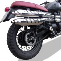 GPR escape compatível com  Triumph Scrambler 900 2006-2014, Deeptone Inox, Par de silenciosos de escape homologadas, com db killer removível e tubos de ligação específicos 