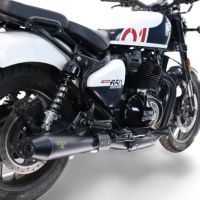 Escape compatível com Royal Enfield Shotgun 650 2024-2025, Ultracone Black, Par de terminais de exaustão aprovados, com db killer removível, catalisadores e tubo de conexão específico 