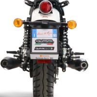 Escape compatível com Royal Enfield Shotgun 650 2024-2025, Ultracone Black, Par de terminais de exaustão aprovados, com db killer removível, catalisadores e tubo de conexão específico 