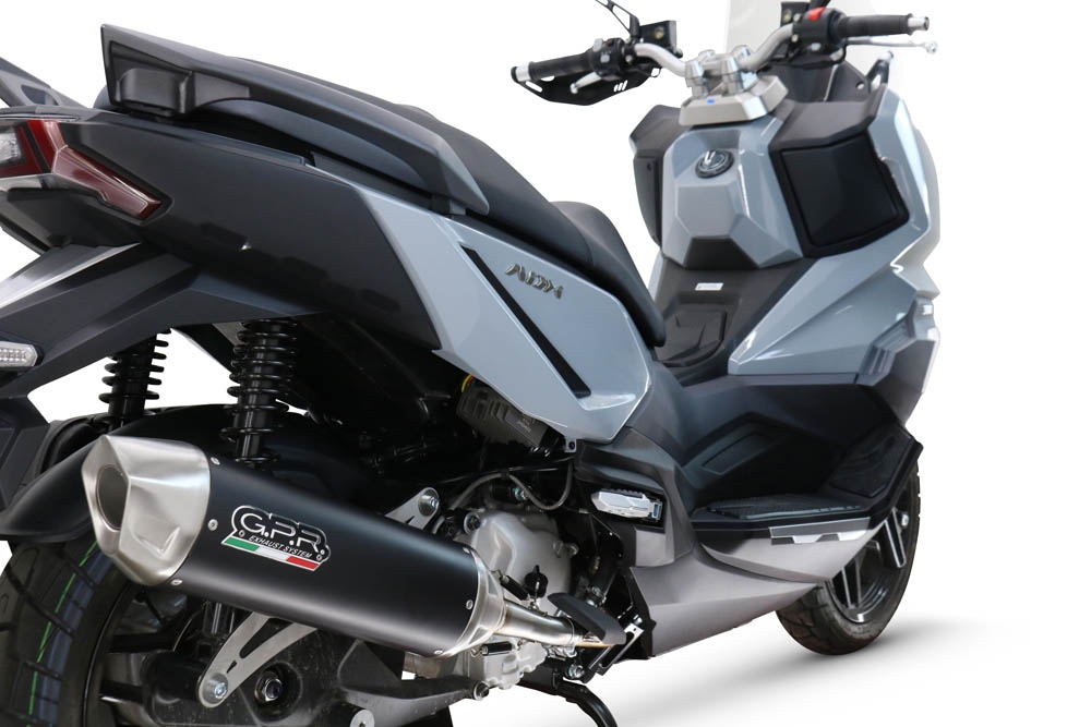 GPR escape compatível com  Sym ADX 300 2024-2026, Furore-X Scooter, Sistema de escapamento de corrida incluindo tubo de ligação específico com dbkiller 