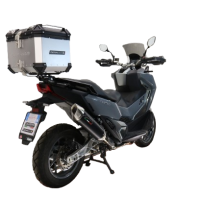 Top case maletas GPR TECH compatível com Sym ADX TG 400 2024/2026 e5 Plus Top Case Alpi-Tech em alumínio, cor prata com placa específica incluída Capacidade Litros 35