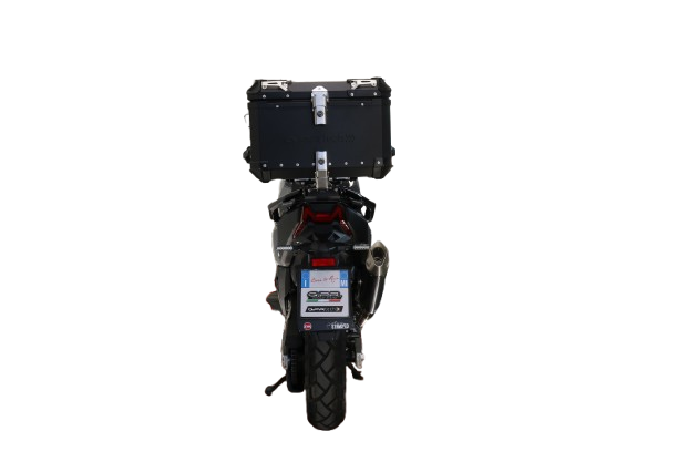 Top case maletas GPR TECH compatível com Sym ADX TG 400 2024/2026 e5 Plus Top Case Alpi-Tech em alumínio, cor preta com placa específica incluída Capacidade Litros 45
