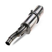 Escape compatível com Aprilia Pegaso Strada 650 2005-2011, Trioval, Par de silenciosos de escape homologadas, com db killer removível e tubos de ligação específicos 