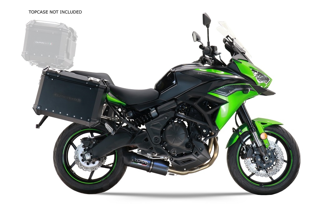 Par de malas laterais em alumínio cor preta com porta-bagagem específico GPR TECH compatível com  Kawasaki Versys 650 2021/2022 e5