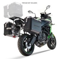 Par de malas laterais em alumínio cor preta com porta-bagagem específico GPR TECH compatível com  Kawasaki Versys 650 2021/2022 e5