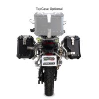 Par de malas laterais em alumínio  cor preta com o lado direito contornado,com porta-bagagem específico cor negro GPR TECH compatível com  Voge 900DSX 2024/2025 e5