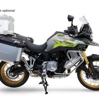 Par de malas laterais em alumínio  cor preta com o lado direito contornado,com porta-bagagem específico cor prata  GPR TECH compatível com  Voge 900DSX 2024/2025 e5