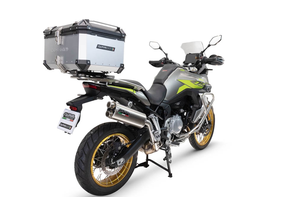 Top case em alumínio, cor prata com placa específica incluída GPR TECH compatível com Voge 900DSX 2024/2025 e5