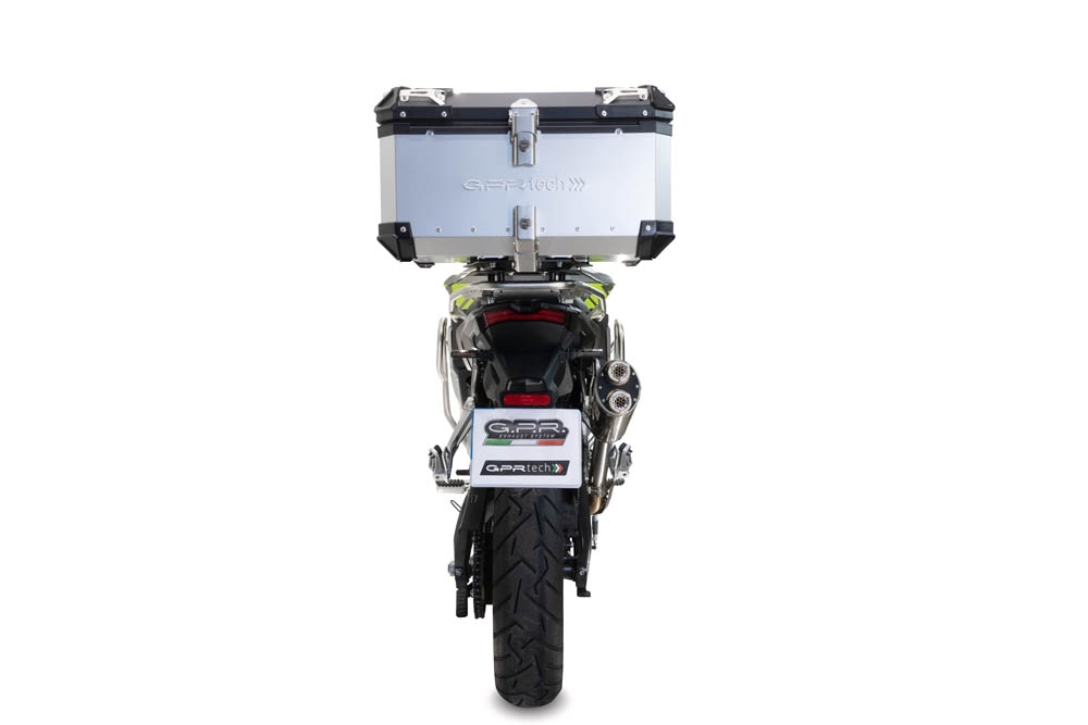Top case em alumínio, cor prata com placa específica incluída GPR TECH compatível com Voge 900DSX 2024/2025 e5