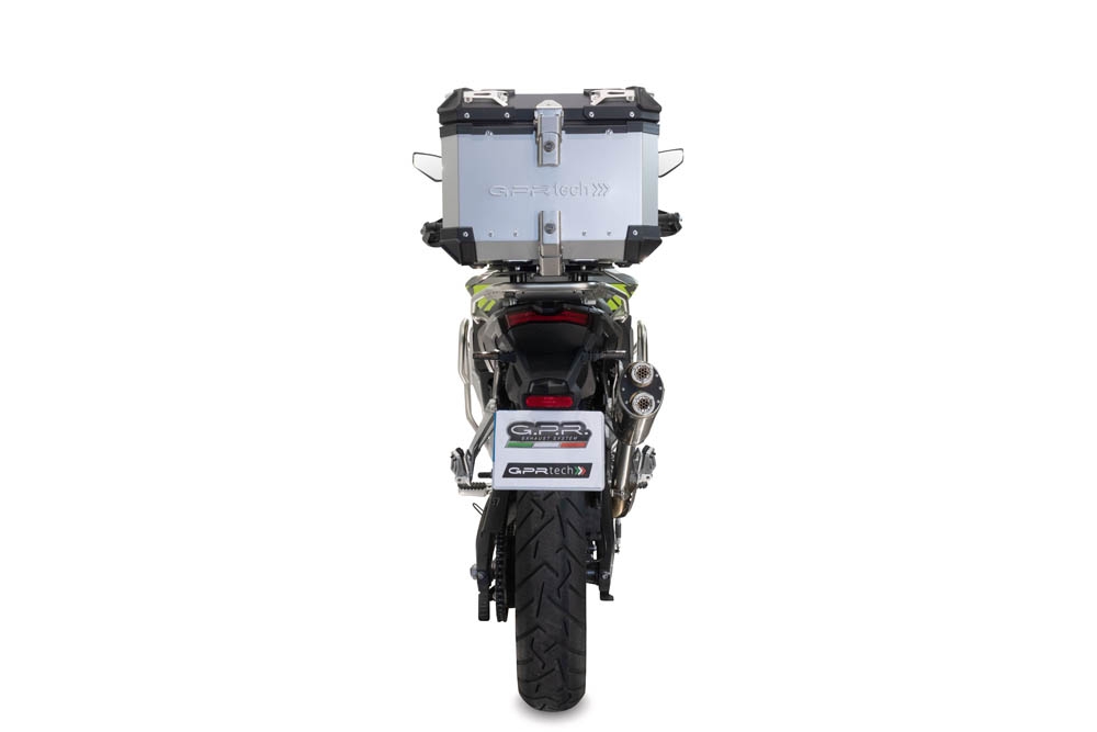 Top case em alumínio, cor prata com placa específica incluída GPR TECH compatível com Voge 900DSX 2024/2025 e5