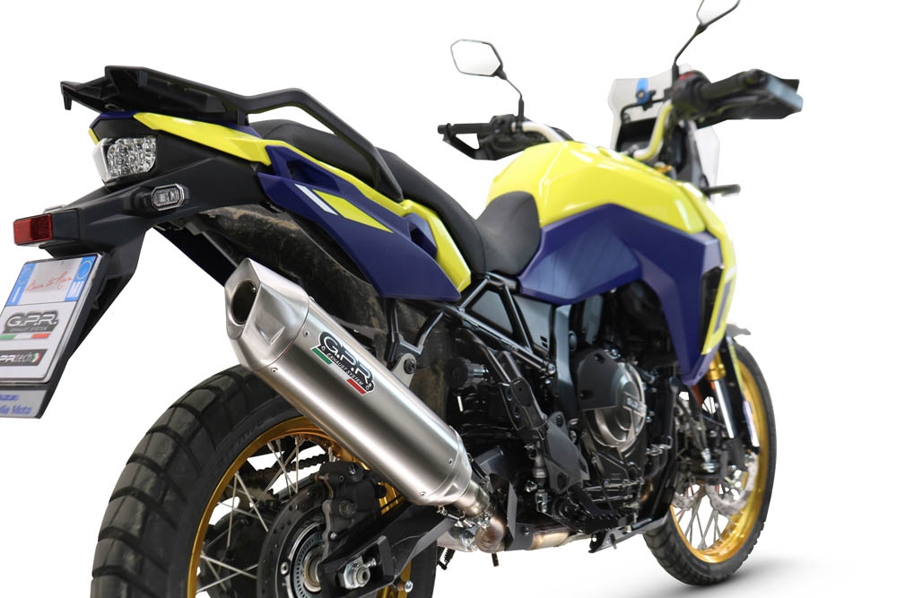 Escape compatível com Suzuki V-STROM DL 800 DE - SE 2023-2025, Furore-X Acciaio Inox, Escape legal, homologado, silenciador com db killer removível e tubo de ligação específico 