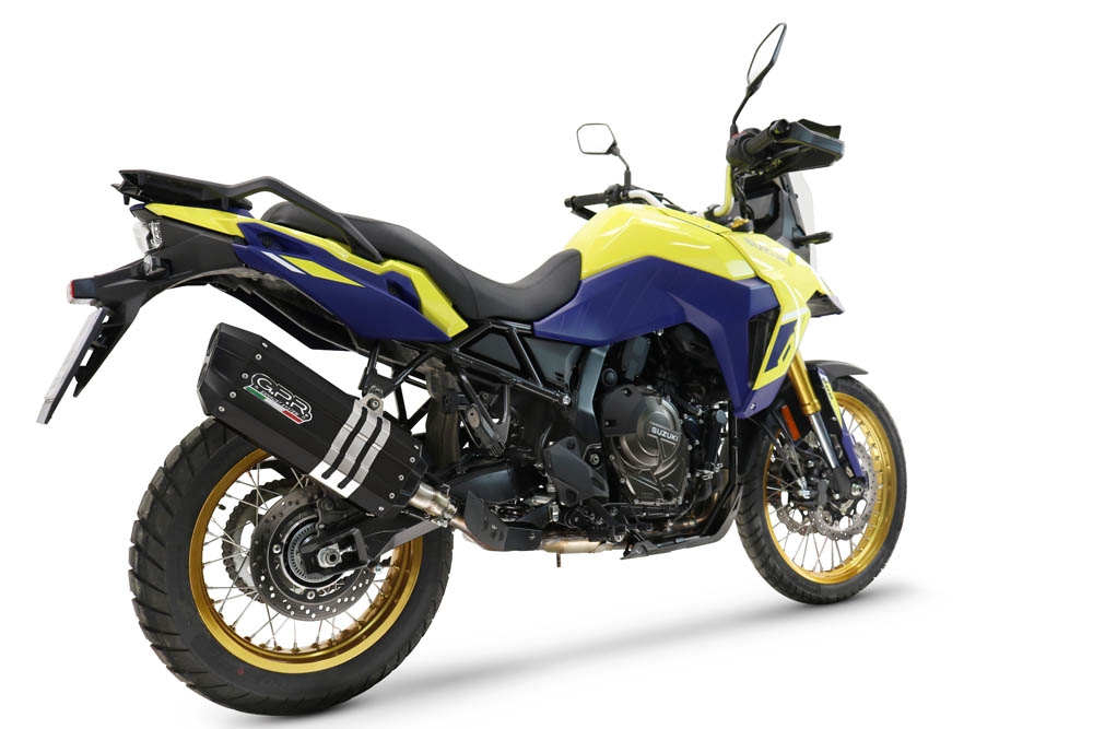 GPR escape compatível com  Suzuki V-STROM DL 800 DE - SE 2023-2025, Hyper Sonic Black Titanium, Escape legal, homologado, silenciador com db killer removível e tubo de ligação específico 
