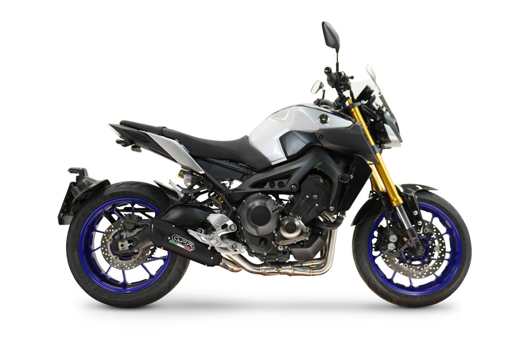 GPR escape compatível com  Yamaha Mt-09 2014-2016, GP-Revo Black Titanium, Sistema de escapamento de corrida incluindo tubo de ligação específico com dbkiller 