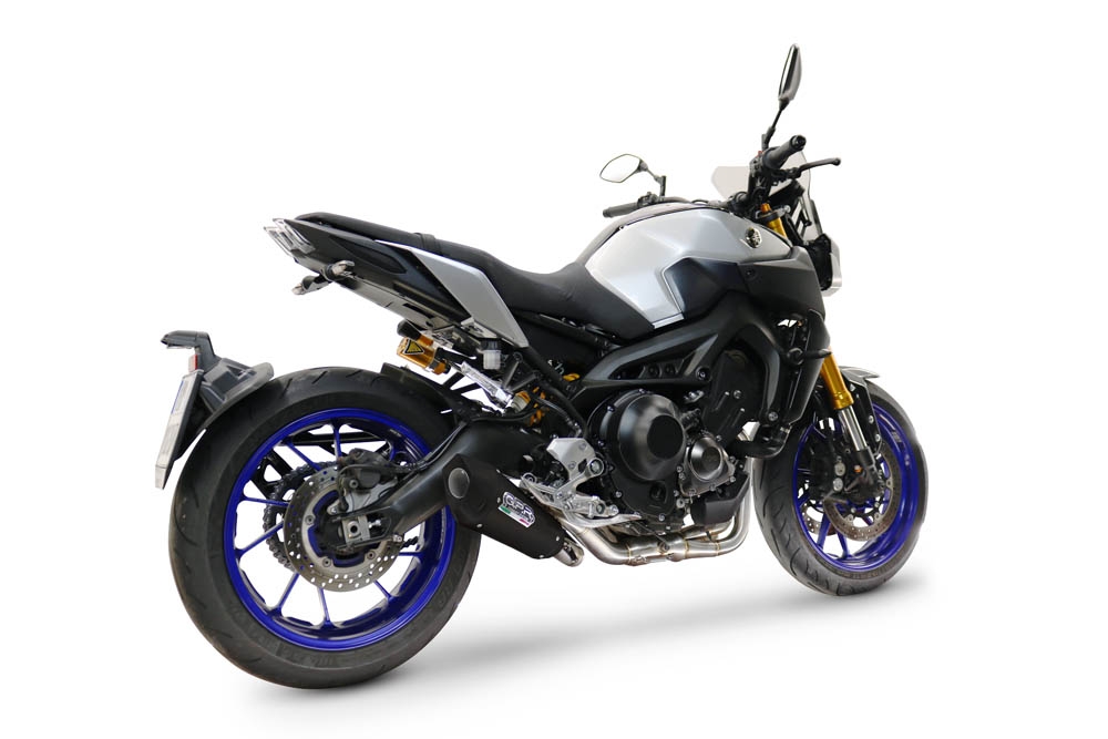 GPR escape compatível com  Yamaha Mt-09 2014-2016, GP-Revo Black Titanium, Sistema de escapamento de corrida incluindo tubo de ligação específico com dbkiller 