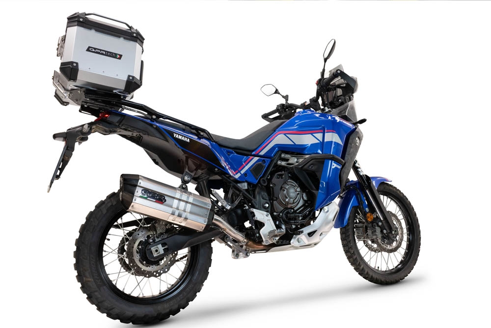 Escape compatível com Yamaha Tenere 700 2021-2024, Hyper Sonic Titanium, Escape legal, homologado, silenciador com db killer removível e tubo de ligação específico 