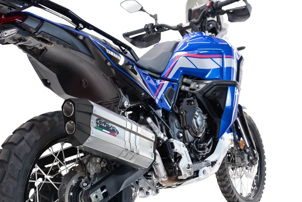 Escape compatível com Yamaha Tenere 700 2021-2024, Hyper Sonic Titanium, Escape legal, homologado, silenciador com db killer removível e tubo de ligação específico 