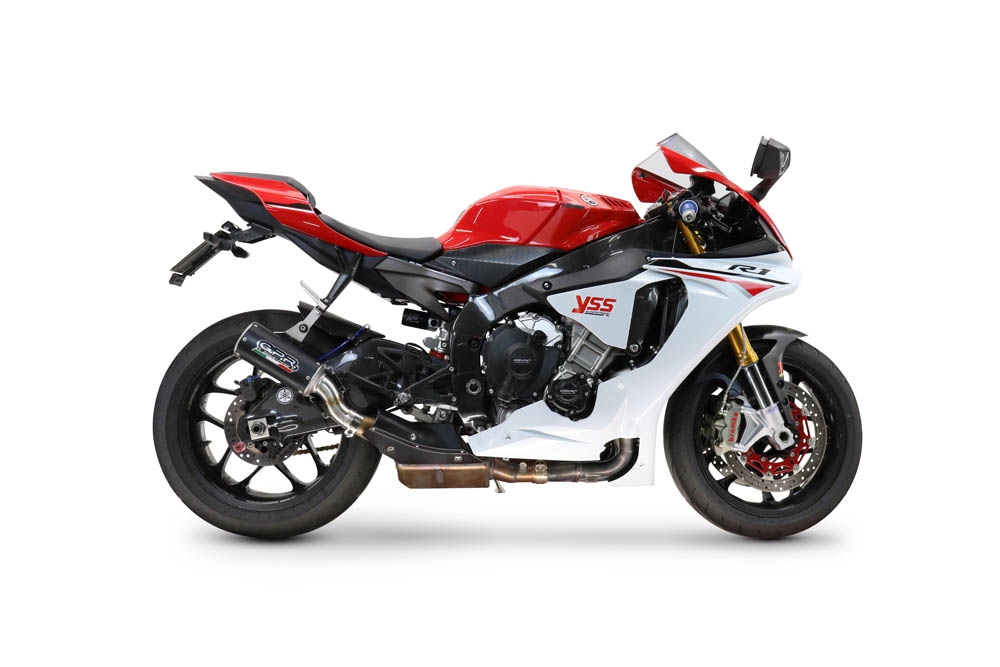 GPR escape compatível com  Yamaha Yzf R1-R1-M 2017-2019, M3 Black Titanium, Escape legal, homologado, silenciador com db killer removível e tubo de ligação específico 