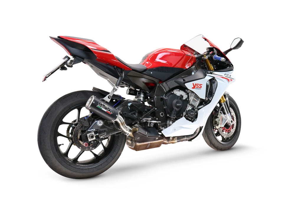 GPR escape compatível com  Yamaha Yzf R1-R1-M 2017-2019, M3 Black Titanium, Escape legal, homologado, silenciador com db killer removível e tubo de ligação específico 