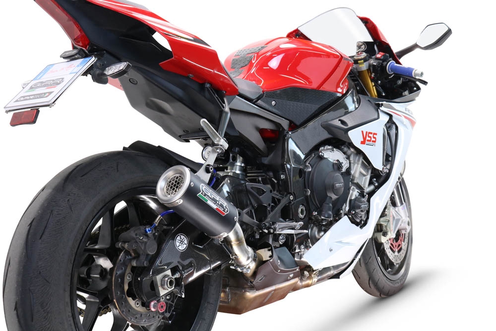 GPR escape compatível com  Yamaha Yzf R1-R1-M 2017-2019, M3 Black Titanium, Escape legal, homologado, silenciador com db killer removível e tubo de ligação específico 