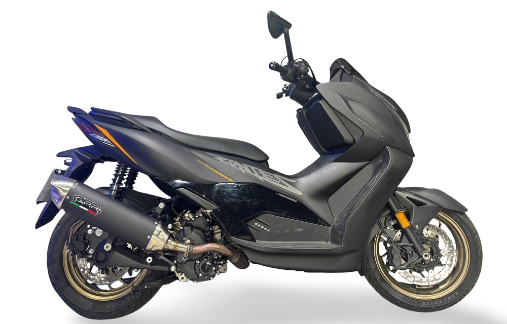 GPR escape compatível com  Zontes 365K 2024-2026, Furore-X Scooter, Sistema de escapamento de corrida incluindo tubo de ligação específico com dbkiller 