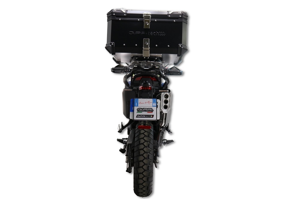 GPR TECH compatível com Zontes 703 F 2025/2026 Top Case Alpi-Tech em alumínio, cor preta com placa específica incluída Capacidade Litros 55